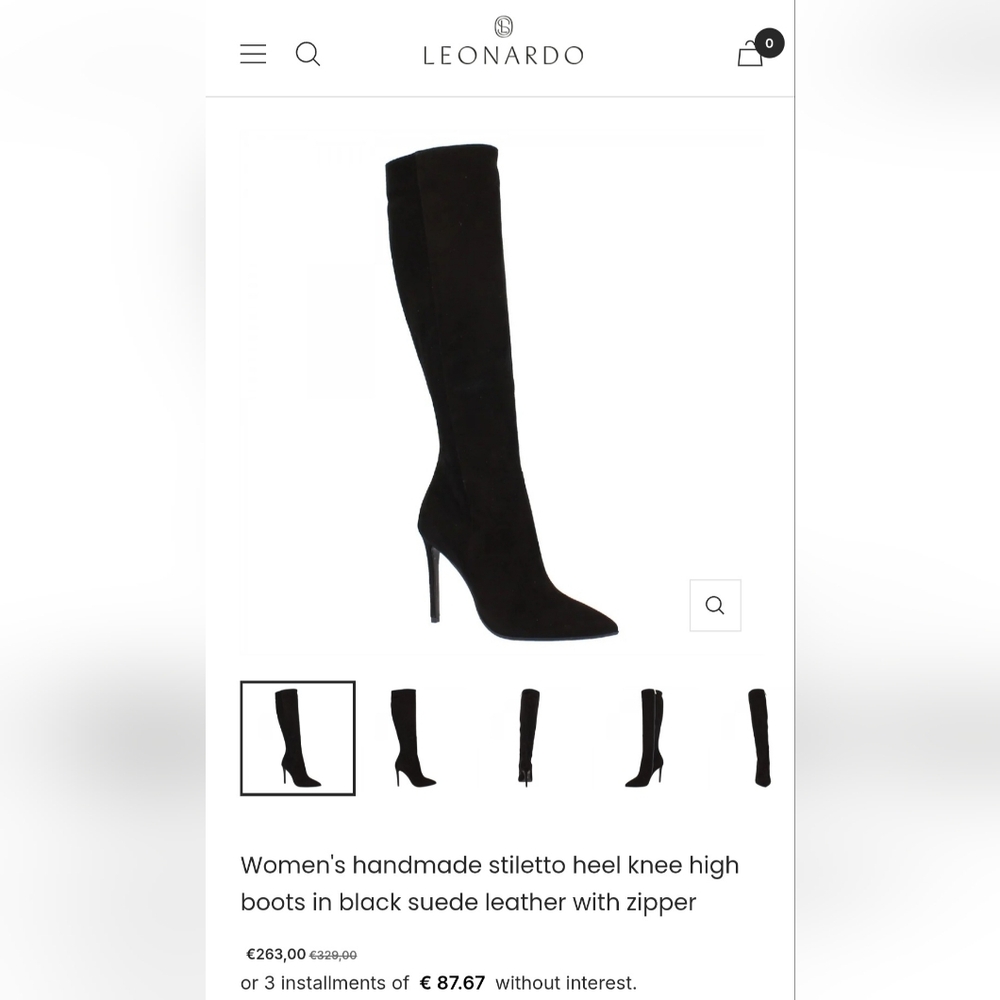 Black Suede Stiletto Knee High Boots